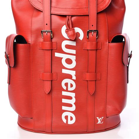 Louis Vuitton x Supreme Christopher Backpack Epi PM Red 